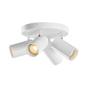 Applique et plafonnier ASTO TUBE CW QUADRUPLE 4 flammes, rond, pivotant � la cardan GU10 IP20, blanche gradable