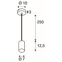 SLV Luminaire � suspension ASTO TUBE � 1 flamme, rond, rigide GU10 IP20, noir gradable