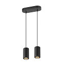 SLV Luminaire � suspension ASTO TUBE � 2 flammes, rigide, langue GU10 IP20, noir gradable