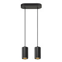 SLV Luminaire � suspension ASTO TUBE � 2 flammes, rigide, langue GU10 IP20, noir gradable
