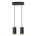 SLV Luminaire � suspension ASTO TUBE � 2 flammes, rigide, langue GU10 IP20, noir gradable