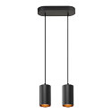 SLV Luminaire � suspension ASTO TUBE � 2 flammes, rigide, langue GU10 IP20, noir gradable