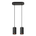 SLV Luminaire � suspension ASTO TUBE � 2 flammes, rigide, langue GU10 IP20, noir gradable
