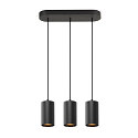 Luminaire � suspension ASTO TUBE 3 flammes, rigide, langue GU10 IP20, noir gradable