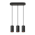 Luminaire � suspension ASTO TUBE 3 flammes, rigide, langue GU10 IP20, noir gradable