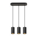 Luminaire � suspension ASTO TUBE 3 flammes, rigide, langue GU10 IP20, noir gradable