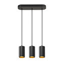 Luminaire � suspension ASTO TUBE 3 flammes, rigide, langue GU10 IP20, noir gradable