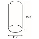 SLV Downlight ASTO TUBE cylindrique, rigide, version pour montage en surface GU10 IP20, noir gradable