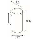 SLV Luminaire mural ASTO TUBE Bas, � 1 flamme, cylindrique, rigide GU10 IP20, blanche gradable