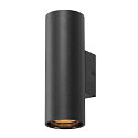 Luminaire mural ASTO TUBE haut bas, � 2 flammes, cylindrique, rigide GU10 IP20, noir gradable