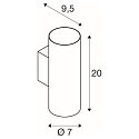 SLV wall luminaire ASTO TUBE up / down, 2 flames, cylindrical, rigid GU10 IP20, black dimmable