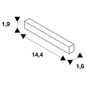 SLV straight connector TRACK 48V DALI controllable, electric, black
