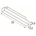 track spot IN-LINE 22 DALI 48V rigid, DALI controllable IP20, black dimmable