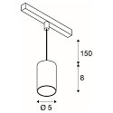 Luminaire � suspension NUMINOS� XS 48V DALI 2 20� contr�lable par DALI IP20, blanc mat gradable
