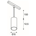 SLV Luminaire � suspension NUMINOS� S TRACK 48V contr�lable par DALI IP20, noir, blanche gradable