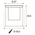 SLV Projecteur encastr� DASAR� XL rond, pivotant, contr�lable par DALI, passable IP65 / IP67, acier inoxydable gradable
