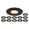 Plafonnier encastr� UNIVERSAL DOWNLIGHT PHASE lot de 12 IP20 / IP65, noir gradable