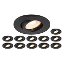 Plafonnier encastr� UNIVERSAL DOWNLIGHT MOVE PHASE pivotant, lot de 12 IP20, noir gradable
