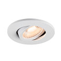 SLV ceiling recessed luminaire UNIVERSAL DOWNLIGHT MOVE PHASE swivelling, set of 12 IP20, white dimmable
