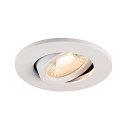 SLV ceiling recessed luminaire UNIVERSAL DOWNLIGHT MOVE PHASE swivelling, set of 12 IP20, white dimmable
