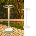 SLV Lampe de table � accu VINOLINA ONE avec variateur tactile, forme de l'anneau, avec station de recharge IP54, blanche gradable