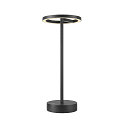 Lampe de table � accu VINOLINA ONE avec variateur tactile, forme de l'anneau IP54, noir gradable