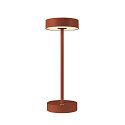 battery table lamp VINOLINA IP54, rust dimmable