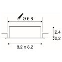 SLV Plafonnier encastr� NEW TRIA� 68 carr� GU10 IP20, aluminium