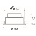 SLV ceiling recessed luminaire NEW TRIA� 75 round IP20, black dimmable