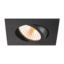 SLV ceiling recessed luminaire NEW TRIA� 68 square IP20, black dimmable