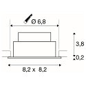 SLV ceiling recessed luminaire NEW TRIA� 68 square IP20, black dimmable