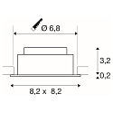 SLV ceiling recessed luminaire NEW TRIA� UNIVERSAL square IP20, black dimmable