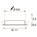 SLV recessed ceiling ring NEW TRIA� 95 round, aluminium