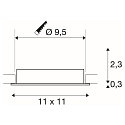 SLV recessed ceiling ring NEW TRIA� 95 square, white