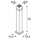 SLV Lampadaire d'ext�rieur S-CUBE 75 angulaire, CCT Switch, inclinable IP65, anthrazit gradable