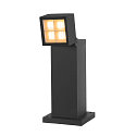 SLV Luminaire en forme de borne S-CUBE 35 angulaire, CCT Switch, inclinable IP65, anthrazit gradable