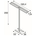 SLV Lampadaire WORKLIGHT PRO IP20, noir gradable
