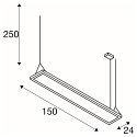 SLV Luminaire � suspension WORKLIGHT PRO haut bas, contr�lable par DALI, UGR < 19 IP20, blanche gradable