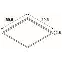 SLV Luminaire de plafond PANEL V 600 DALI contr�lable par DALI, CCT Switch, UGR < 19 IP54 / IP40, blanche, laqu� gradable