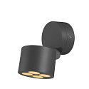 SLV Luminaire mural d'ext�rieur R-CUBE rond, CCT Switch, pivotant � la cardan IP65, anthrazit gradable
