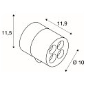 SLV Luminaire mural d'ext�rieur R-CUBE rond, CCT Switch, pivotant � la cardan IP65, anthrazit gradable