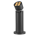 SLV Luminaire en forme de borne R-CUBE 35 rond, CCT Switch, pivotant � la cardan IP65, anthrazit gradable