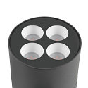 SLV Luminaire en forme de borne R-CUBE 35 rond, CCT Switch, pivotant � la cardan IP65, anthrazit gradable