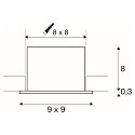 SLV ceiling recessed luminaire KADUX SINGLE square IP20, black dimmable