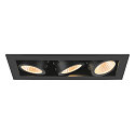 SLV Plafonnier encastr� KADUX TRIPLE carr� IP20, noir gradable