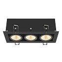SLV Plafonnier encastr� KADUX TRIPLE carr� IP20, noir gradable