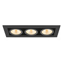 SLV Plafonnier encastr� KADUX TRIPLE carr� IP20, noir gradable