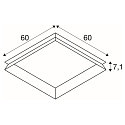 SLV Cadre de montage PANEL 595 P / 600 V encastr�, blanche, laqu�