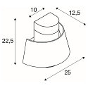 SLV Luminaire mural d�ext�rieur PHOTONI semi-circulaire, conique E27 IP65, noir mat gradable