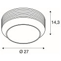Applique et plafonnier PANTILO ROPE 27 cylindrique E27 IP20, argent gradable
